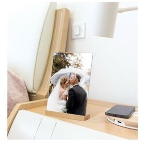 Set of 6 -New Natural Oak Acrylic Sign/Picture Frames